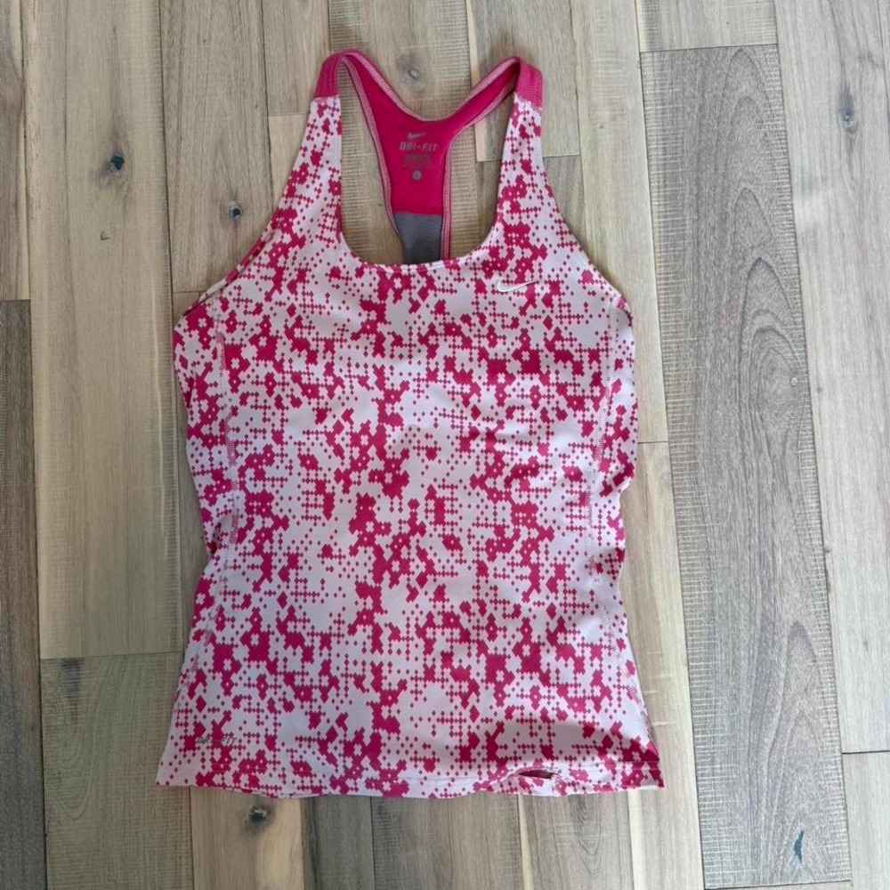 Nike pink & white sports bra sz L #activewear #gym